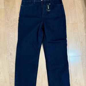 Express Dark Blue Straight Leg Jeans